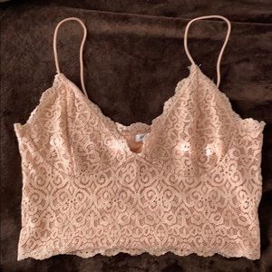 Blushed cropped tank top